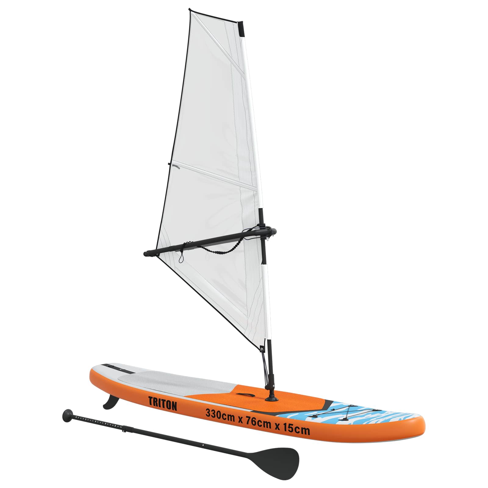 Aufblasbares SUP-Board mit Segel HYDROS 330 x 76 x 15 cm Türkis