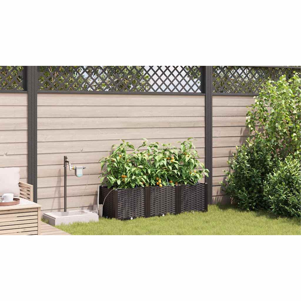 Garten-Pflanzgefäß 4 Stk. Braun 160 x 40 x 22 cm PP