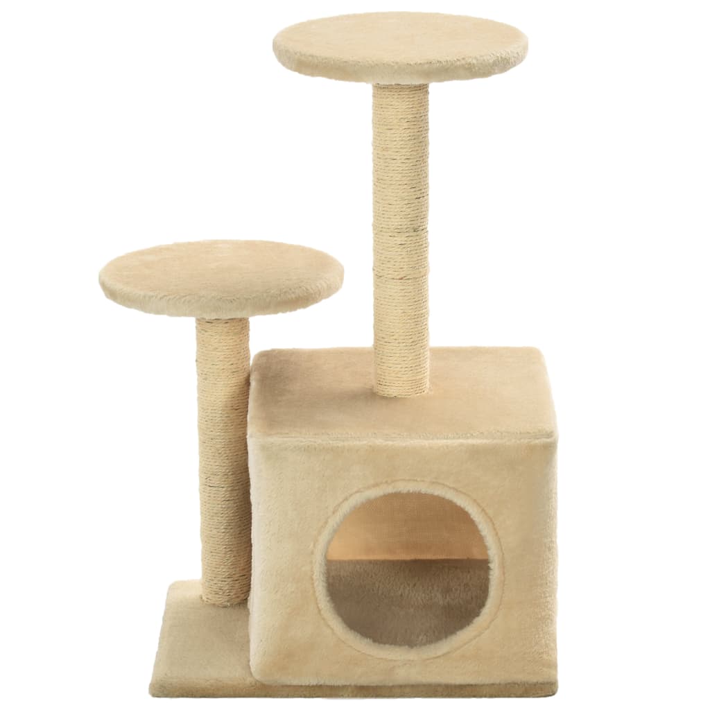 Katzenbaum mit Sisal-Kratzsäulen 60 cm Grau