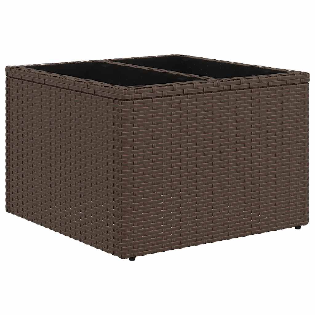 5-teiliges Gartensofa-Set mit Kissen, schwarzes Polyrattan