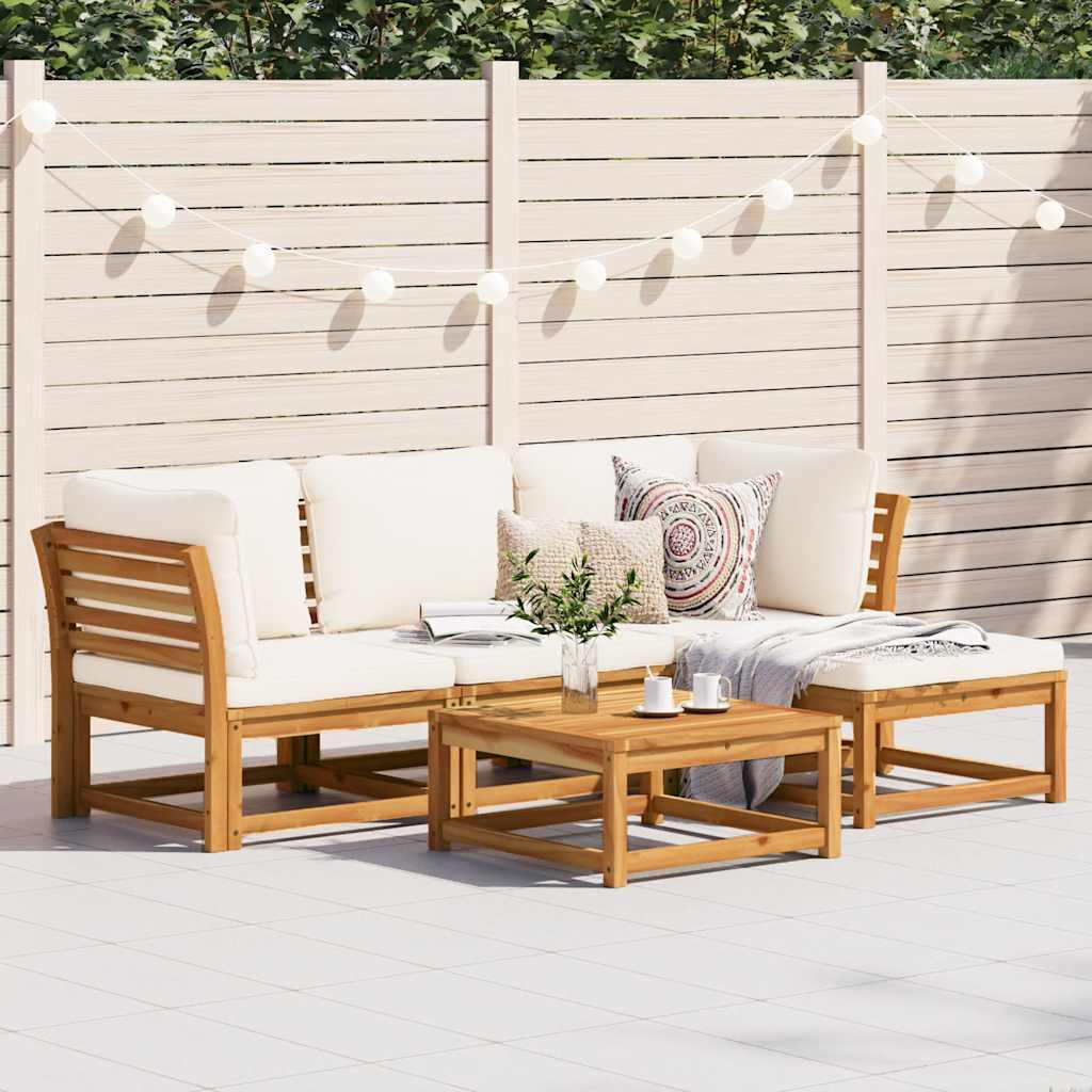4-tlg. Garten-Lounge-Set mit Kissen Massivholz Akazie