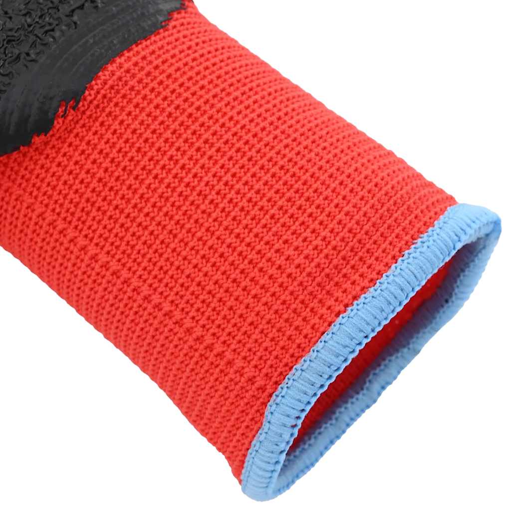 Arbeitshandschuhe 12 pcs Rot und Schwarz 7 / S Latexbeschichtung