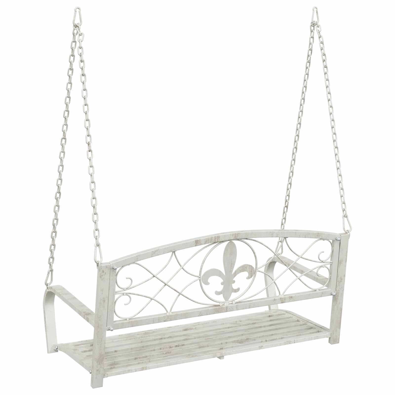 Schaukelbank Stahl 71 x 75 x 59 cm Antik Weiß