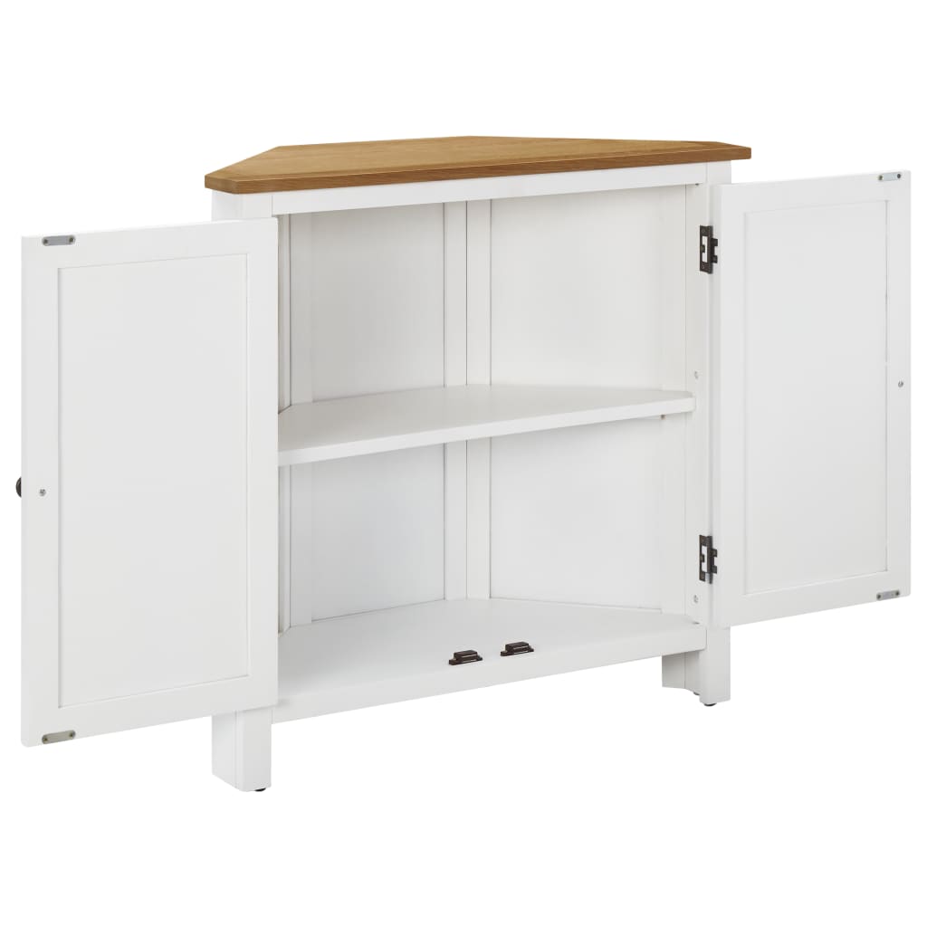 Eckschrank 80x33,5x78 cm Massivholz Eiche