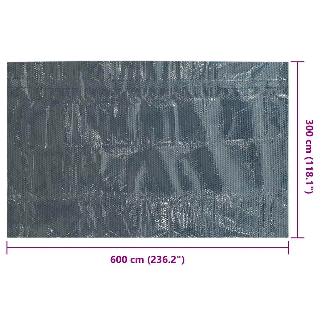 Solar Poolabdeckung 1000 x 500 cm 110 μm Quadratisch PE Schwarz