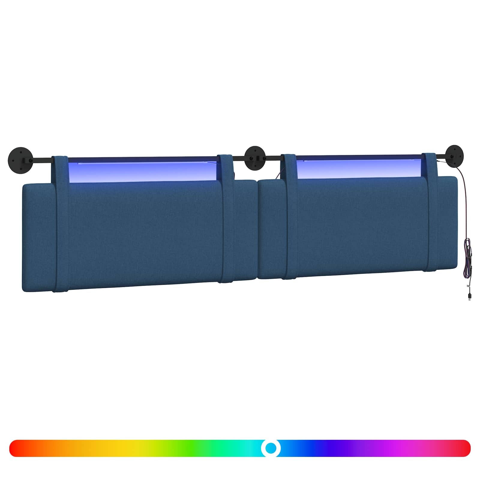 Hängendes Kopfteil Mit LED Licht Wolkengrau Stoff