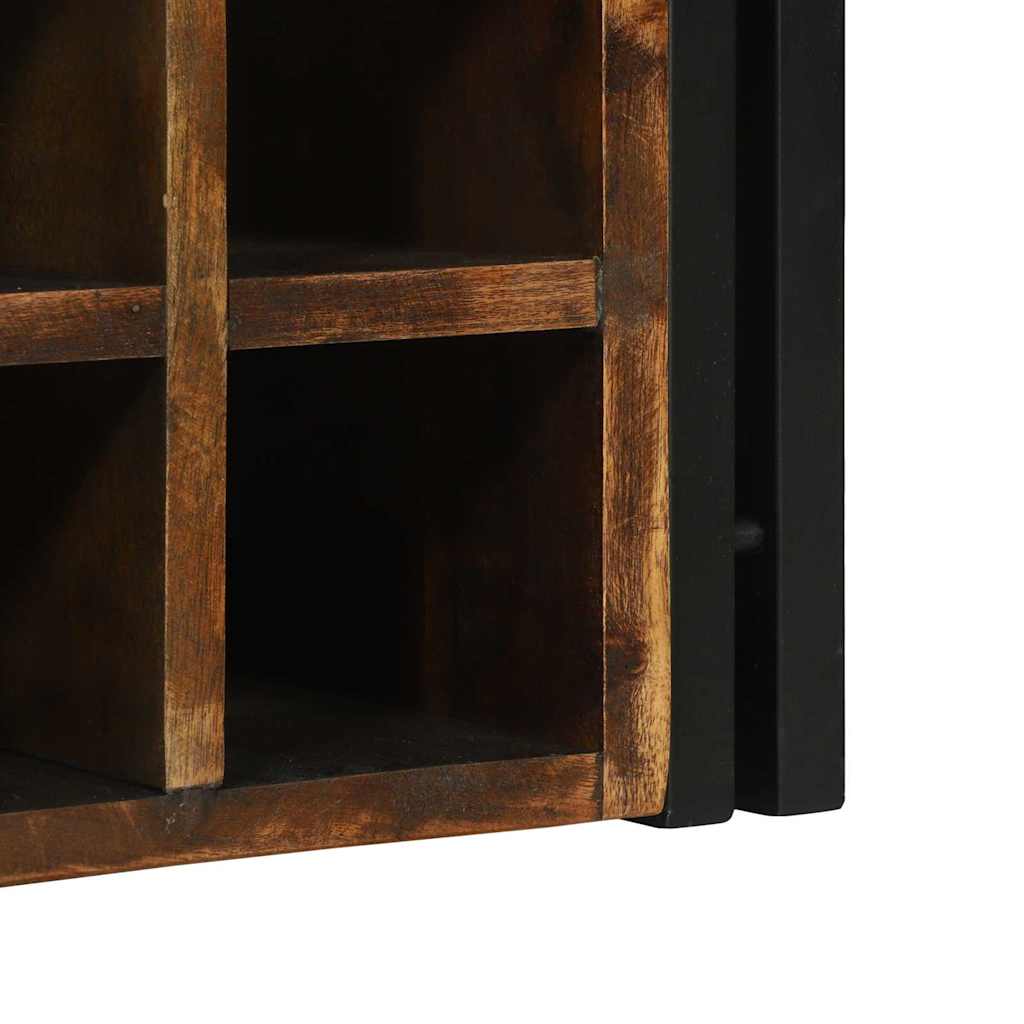 Weinregal Braun und Schwarz 35 x 35 x 39 cm Massivholz Mango