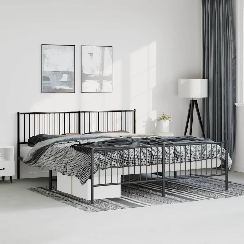 Bettgestell Metall Schwarz 75x190 cm