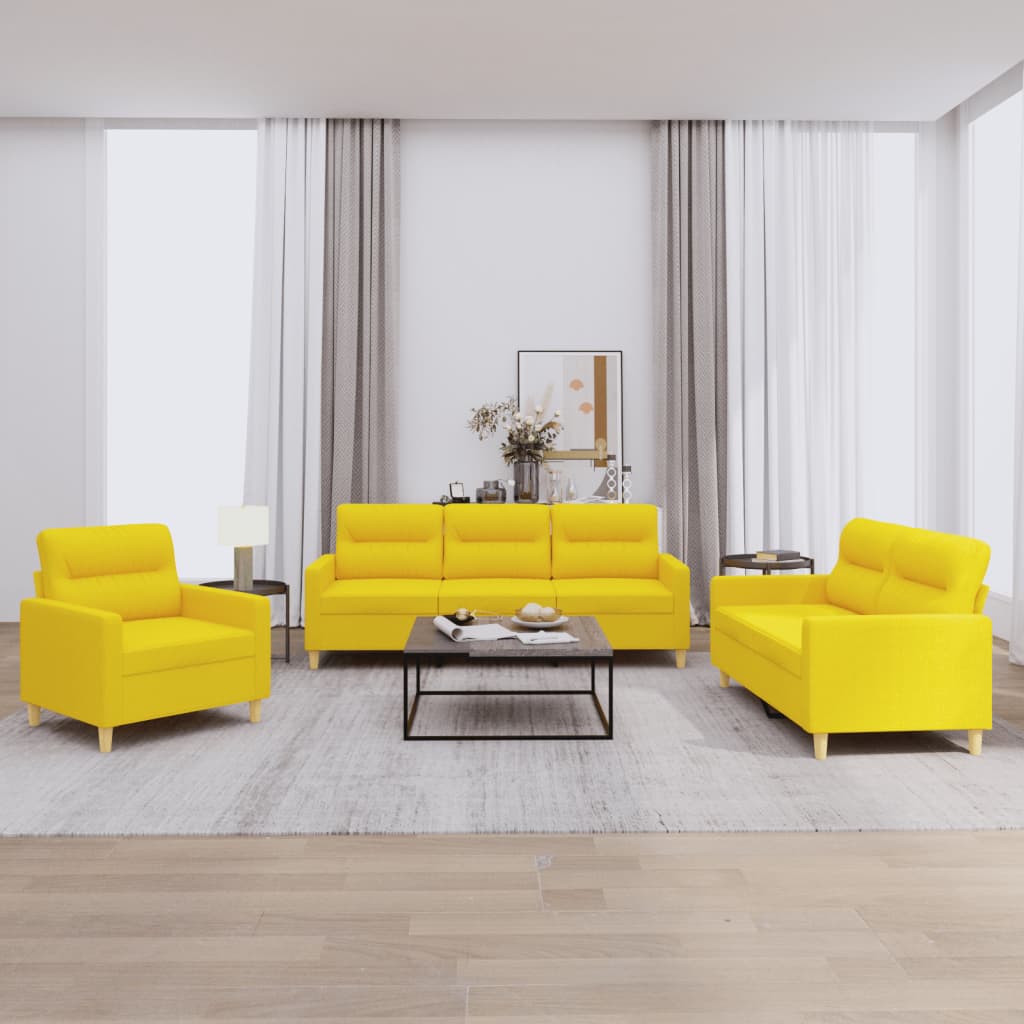 4-tlg. Sofagarnitur mit Kissen Taupe Stoff