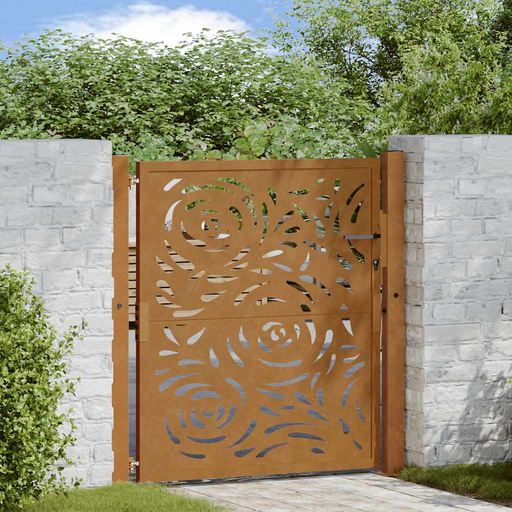 Gartentor Schwarz 100x100 cm Stahl Lichtdesign