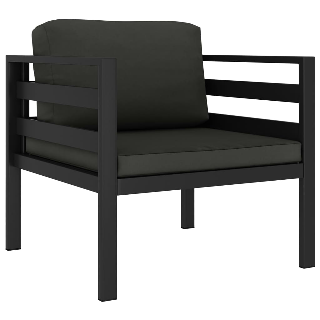 10-tlg. Garten-Lounge-Set mit Kissen Aluminium Anthrazit