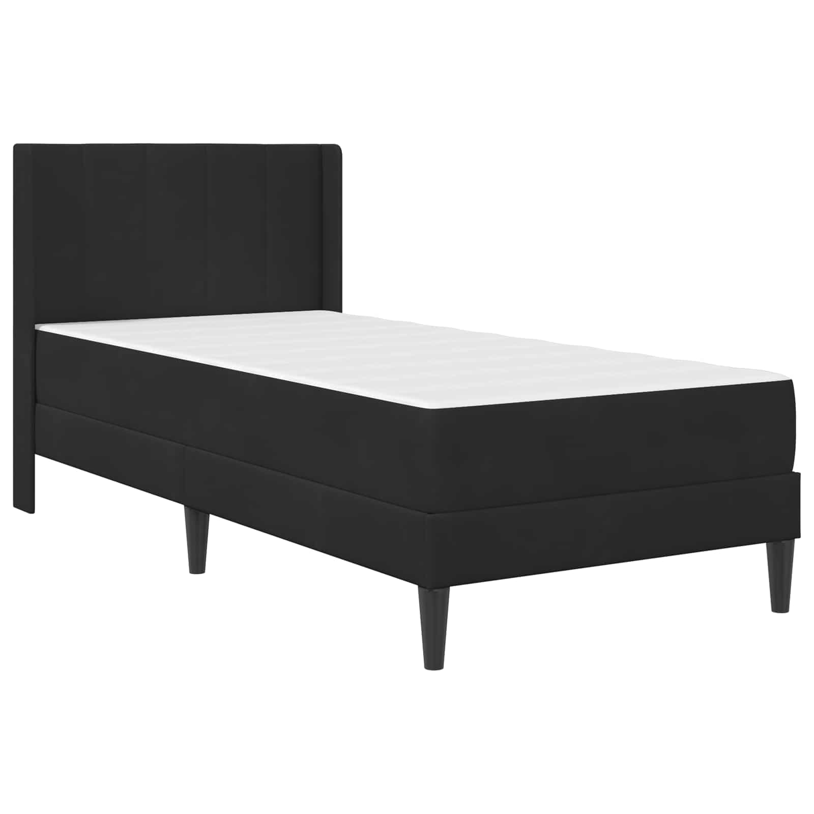 Bettgestell mit Matratze mit Kopfteil Hellgrau 80 x 200 cm Samt