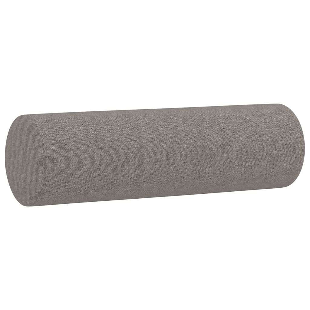 3-tlg. Sofagarnitur mit Kissen Braun Stoff