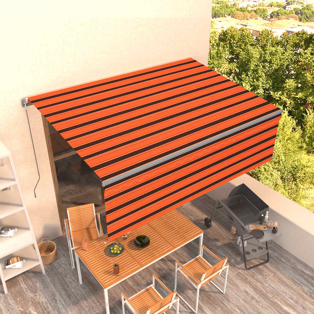 Markise Manuell Einziehbar mit Rollo 3x2,5 m Creme