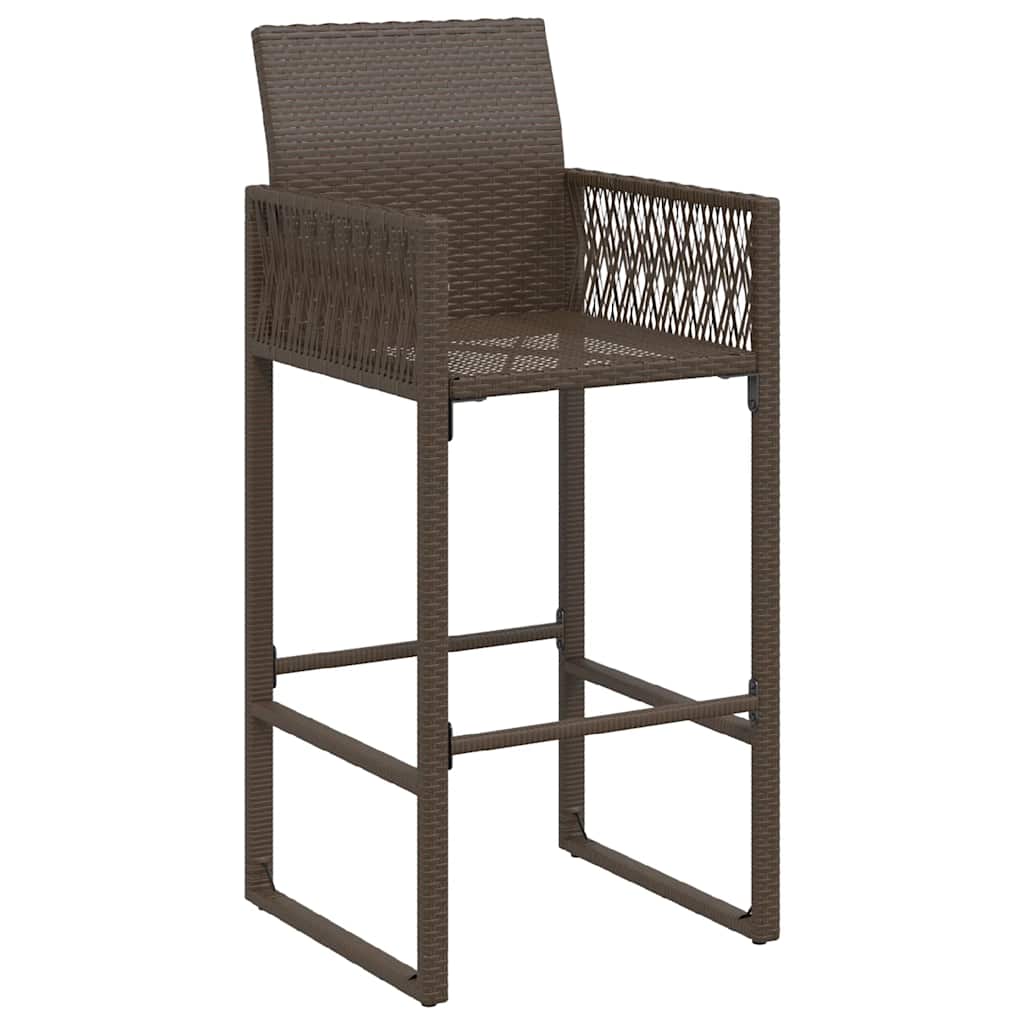 Garten-Barhocker 2 Stk. Schwarz Poly Rattan