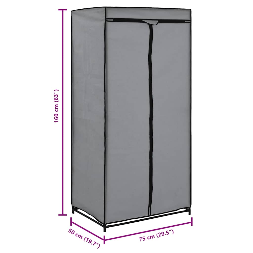 Kleiderschrank Schwarz 75×50×160 cm