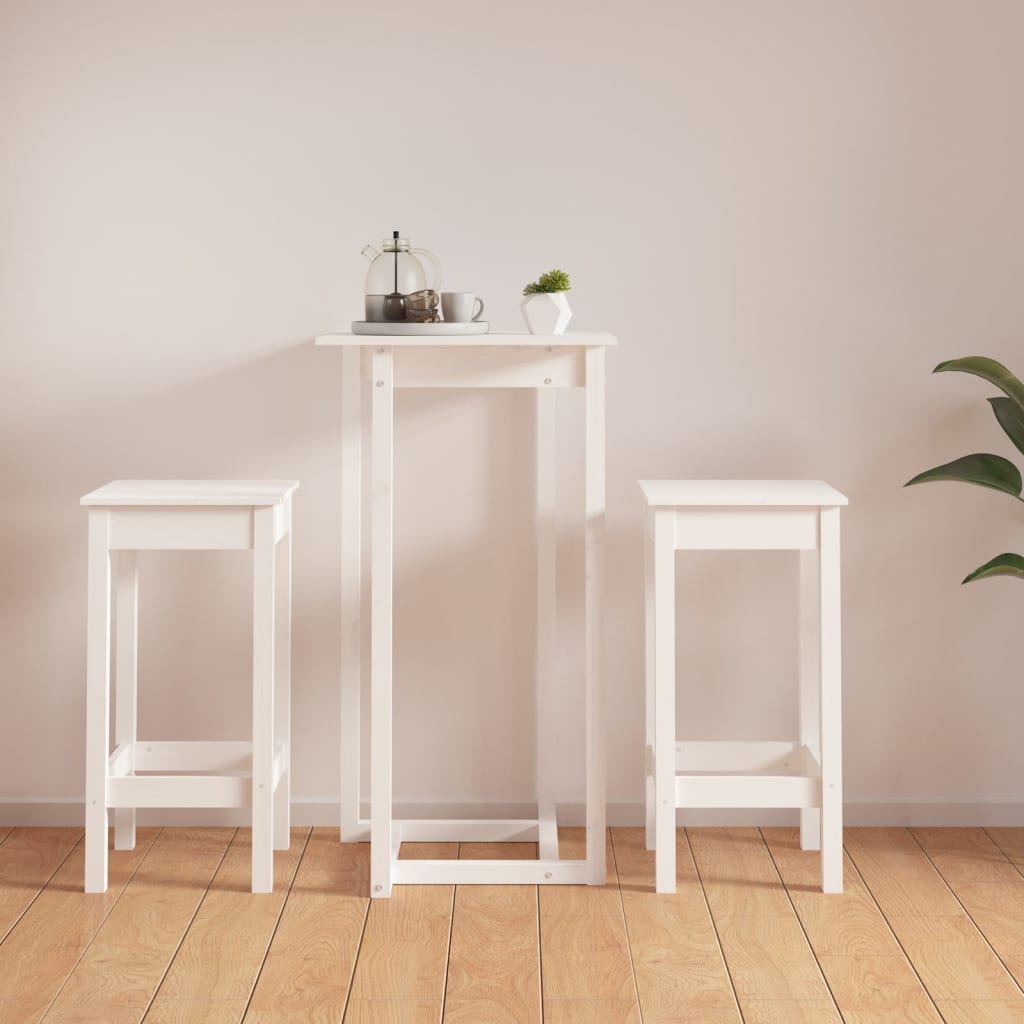 3-tlg. Bar-Set Massivholz Kiefer