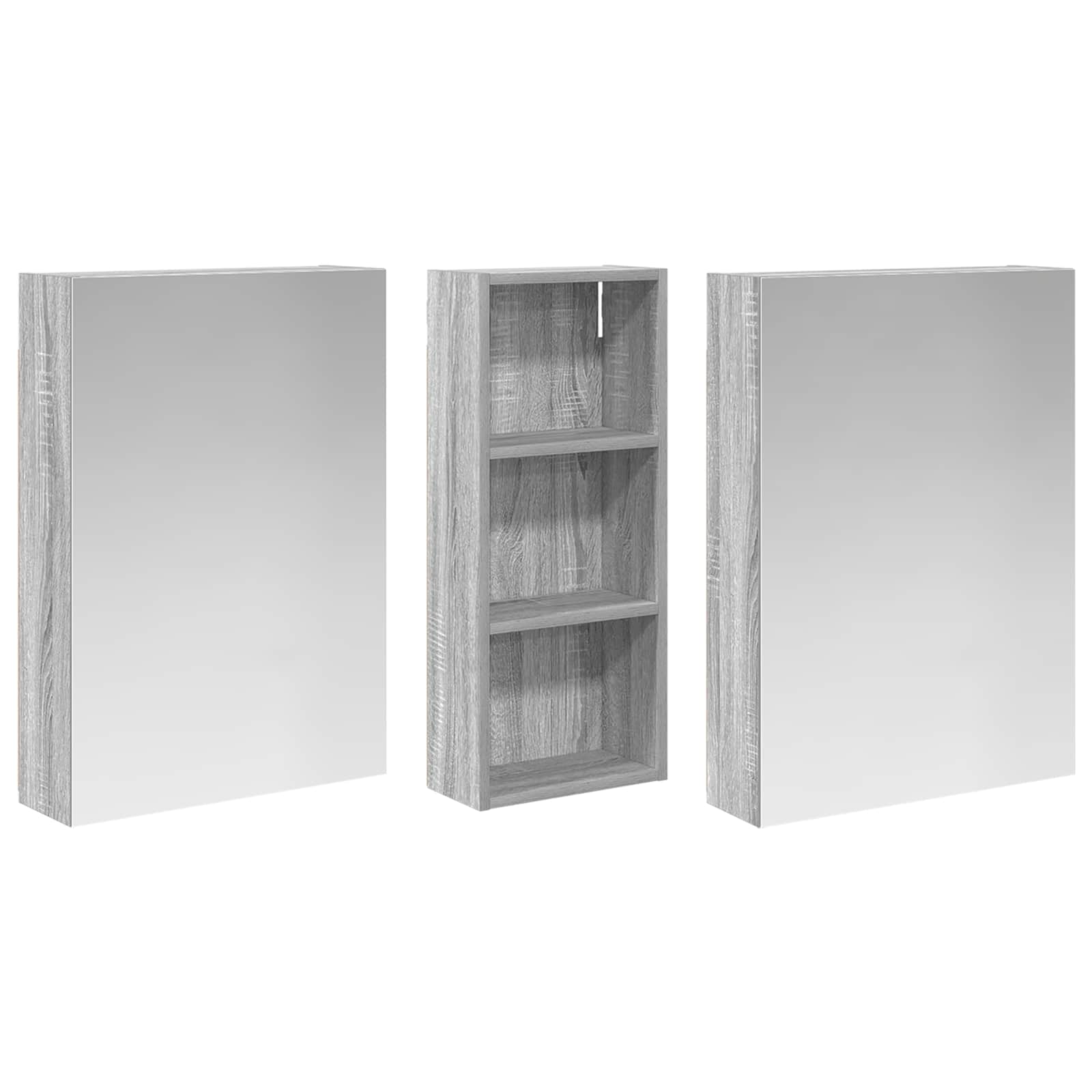 Badezimmerschrank-Set 3 pcs 80 x 10,5 x 50 cm Holzwerkstoff