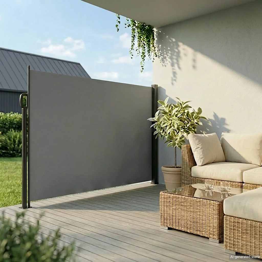 Seitenmarkise Ausziehbar Schwarz 100x300 cm