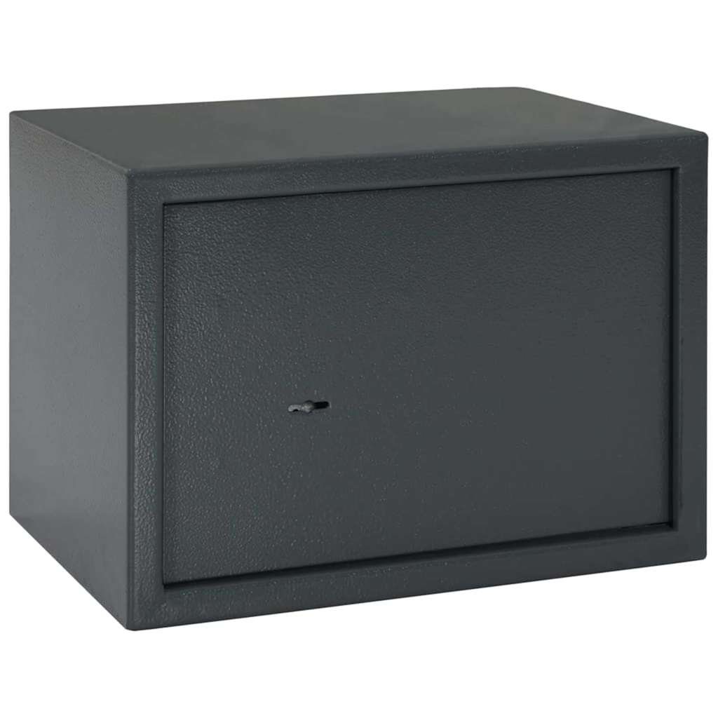 Safe Box mit Schloss Dunkelgrau 23 x 17 x 17 cm Stahl