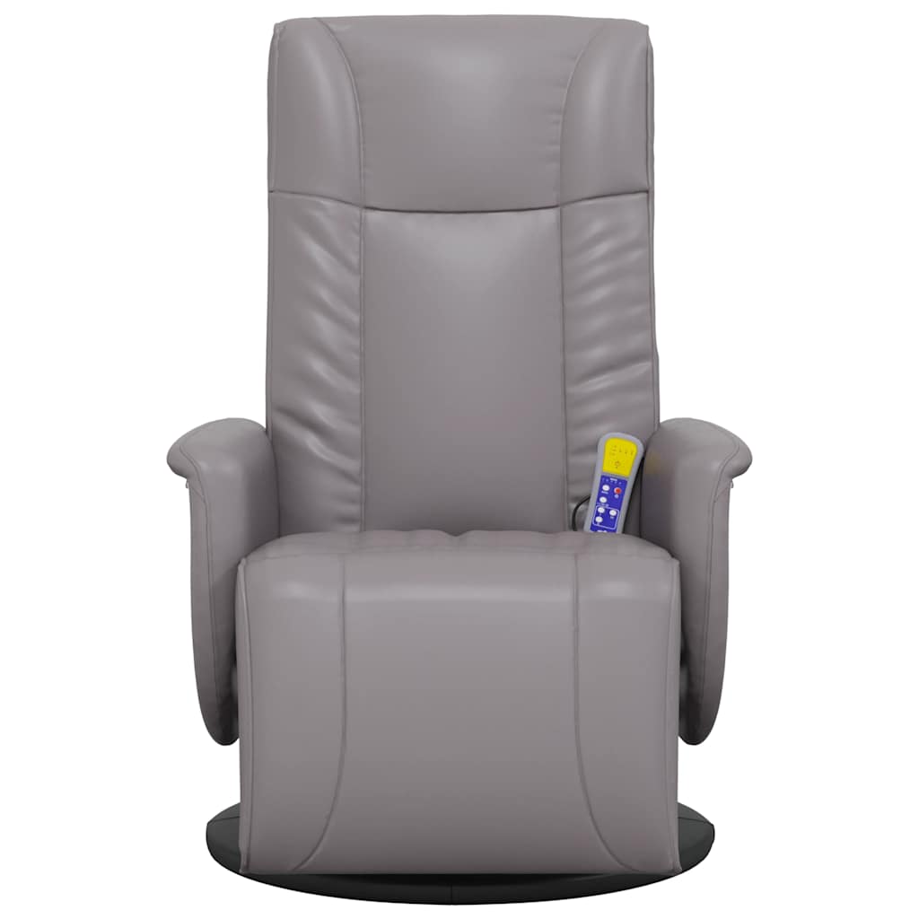 Massagesessel mit Fußteil Creme Kunstleder