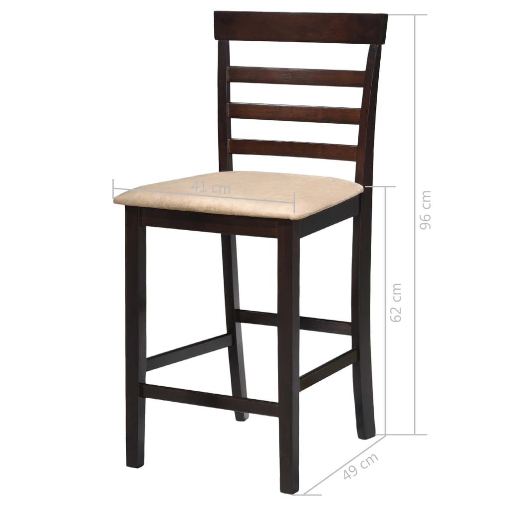 Stehtisch und 4 Barhocker Holz Weiß