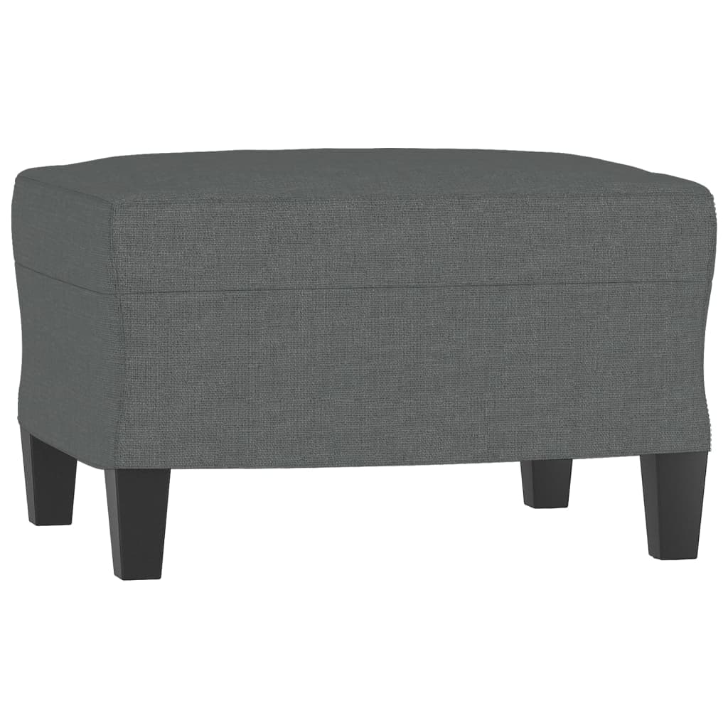 3-Sitzer-Sofa mit Hocker Hellgrau 180 cm Stoff