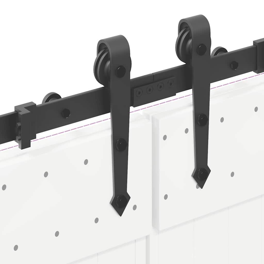 Schiebetürbeschlag-Set 305 cm Stahl Schwarz