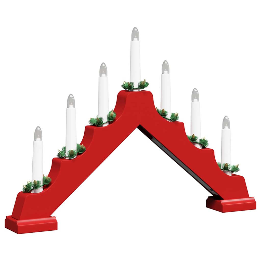 Weihnachtskerzenbrücke mit 7 LEDs Braun 39,5 x 5 x 29 cm