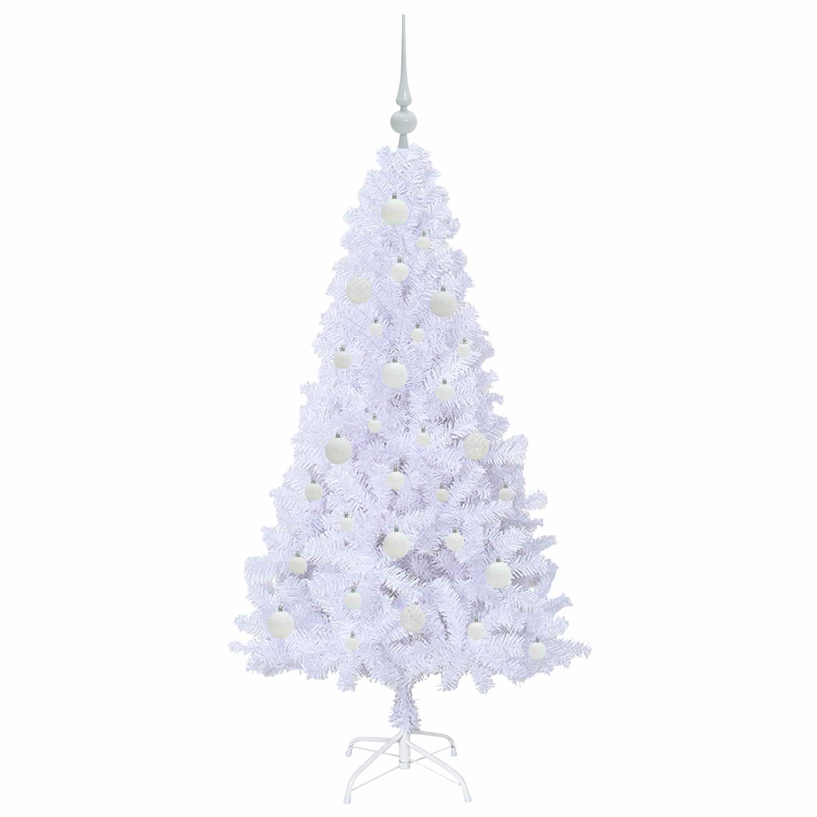 Künstlicher Weihnachtsbaum Weiß 120 cm PVC und Stahl