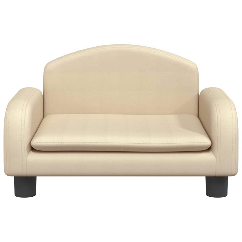 Kindersofa Creme 70x45x30 cm Stoff
