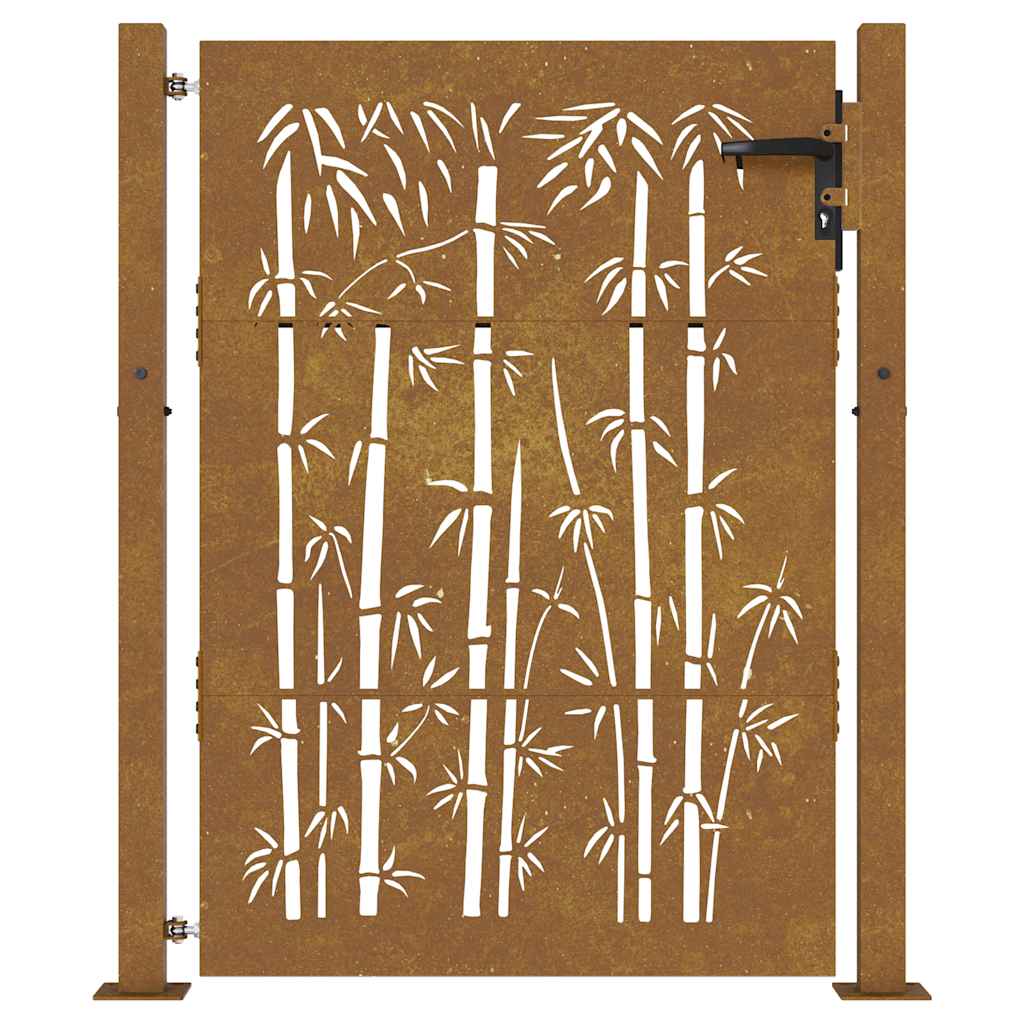 Gartentor 100x75 cm Cortenstahl Bambus-Design