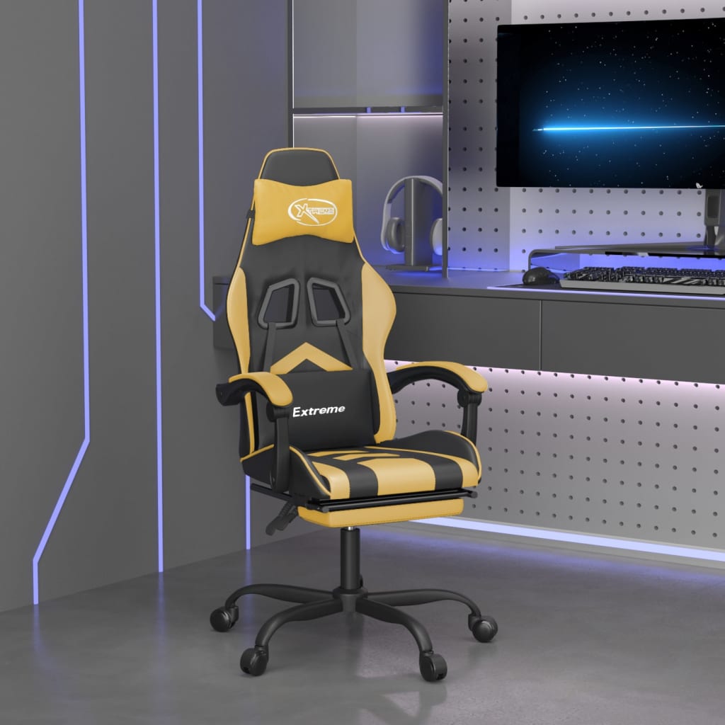 Gaming-Stuhl Drehbar Schwarz und Rot Kunstleder