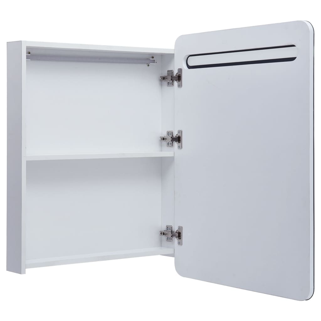 LED-Bad-Spiegelschrank Glänzendes Grau 60x11x80 cm