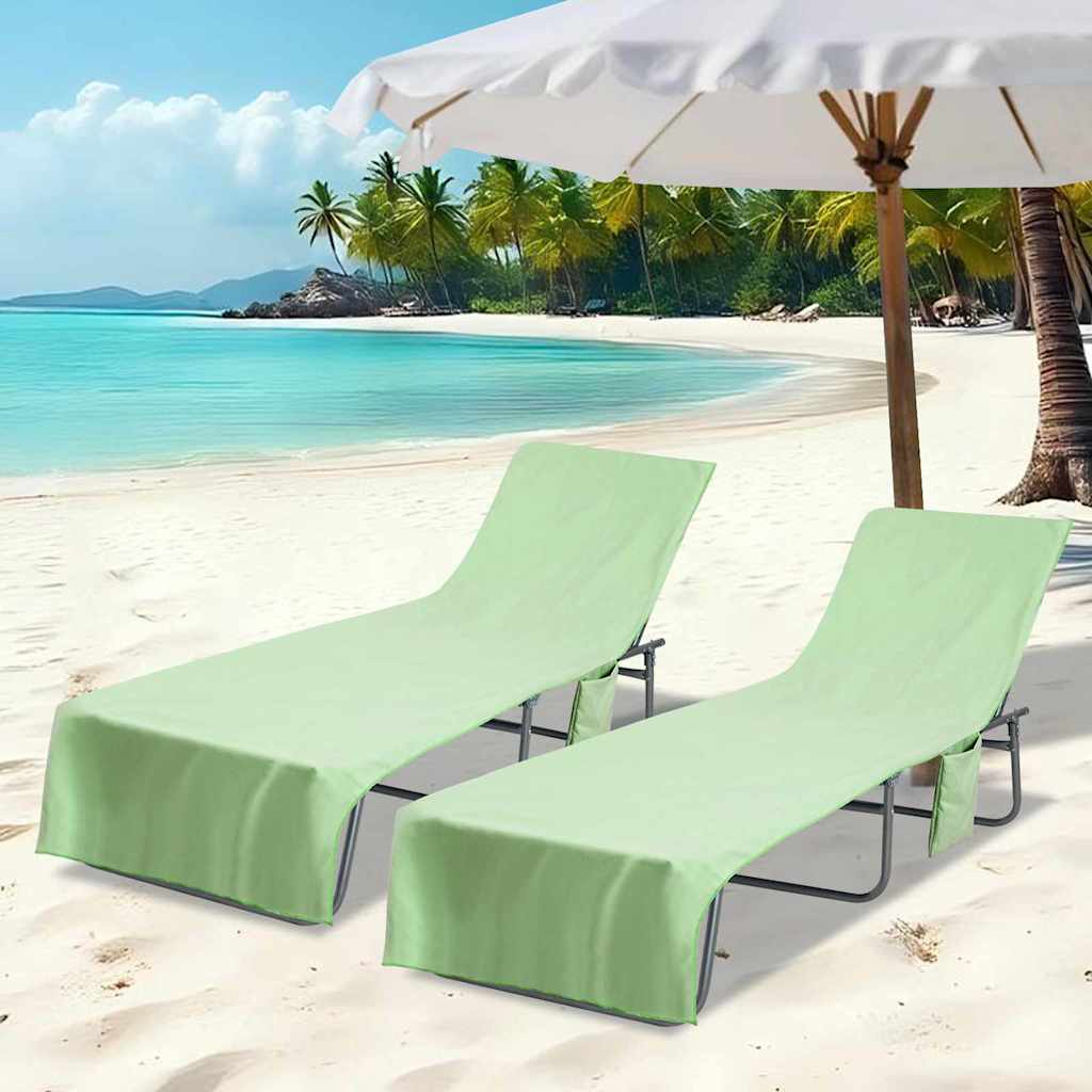 Sonnenliege-Tücher 2 pcs Schwarz 210 x 75 cm