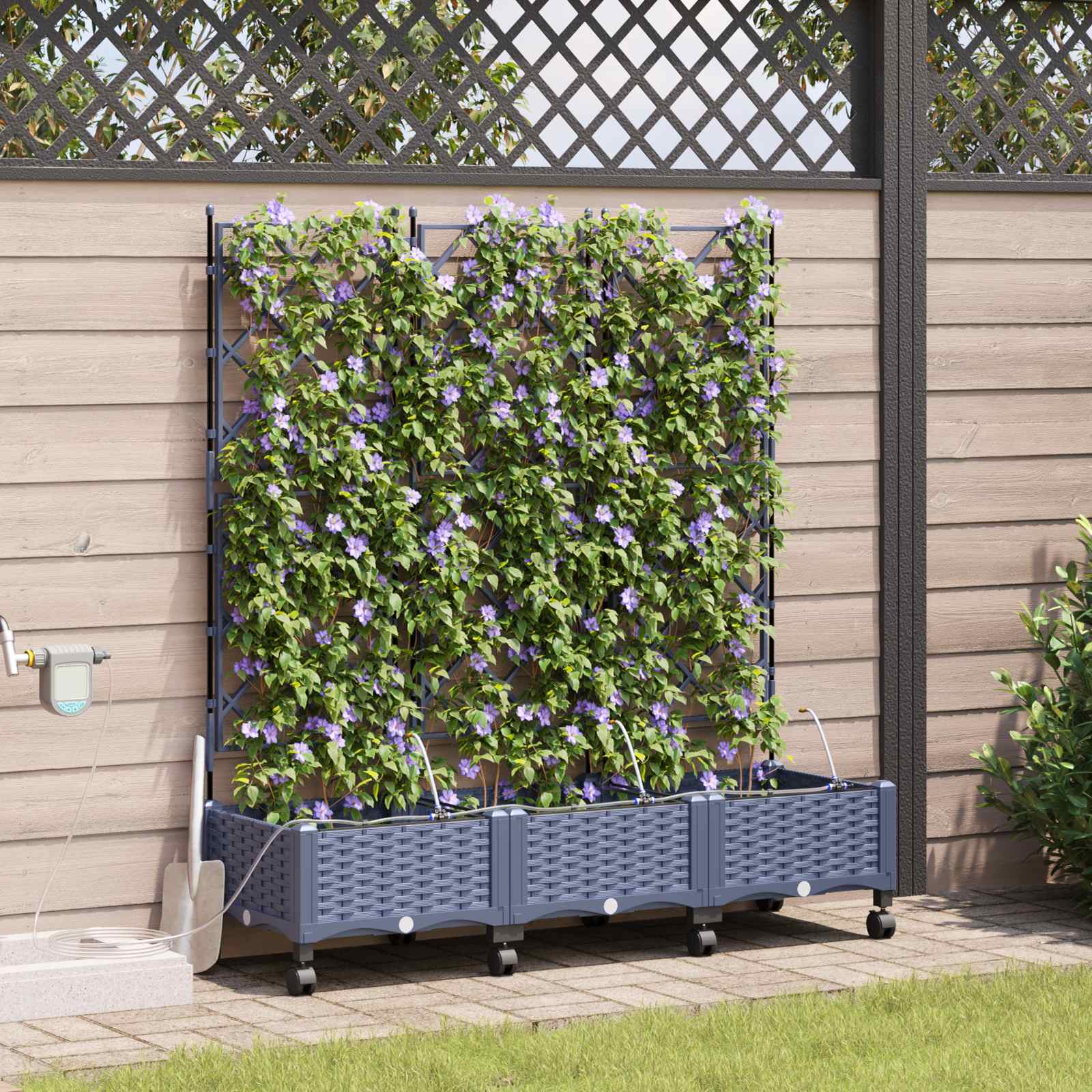 Garten-Pflanzgefäß 4 Stk. Braun 160 x 40 x 22 cm PP