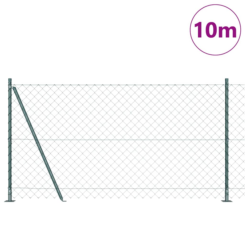 Outdoor Kettenglied-Zaun Erdfixierung 10 x 0,4 m Grün Netz