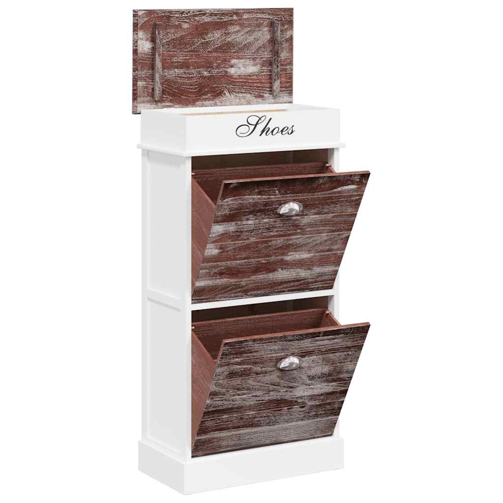 Schuhschrank Grau 50 x 28 x 98 cm Paulownia Holz