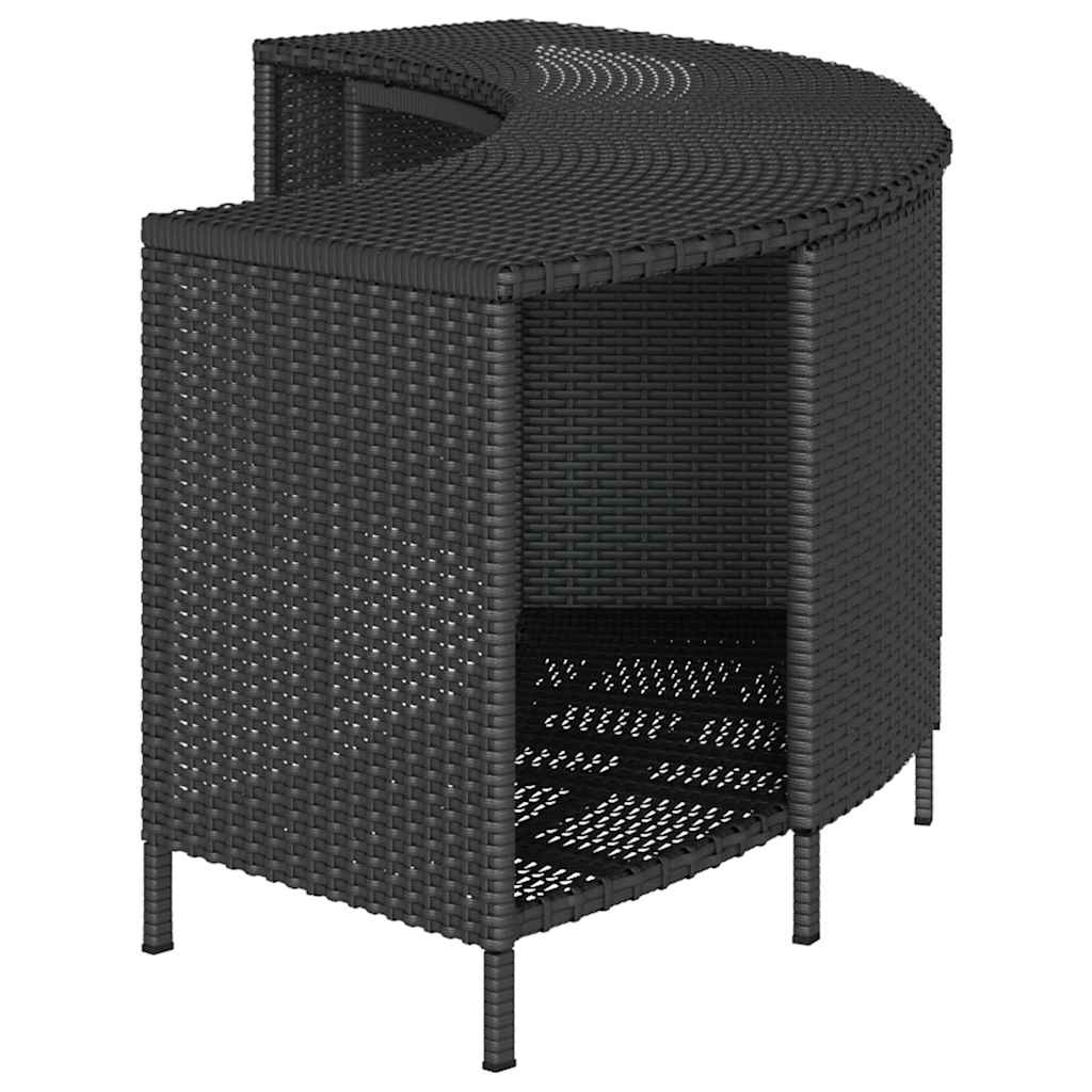 Outdoor-Regale für Whirlpool 2 Stk. Grau Poly Rattan