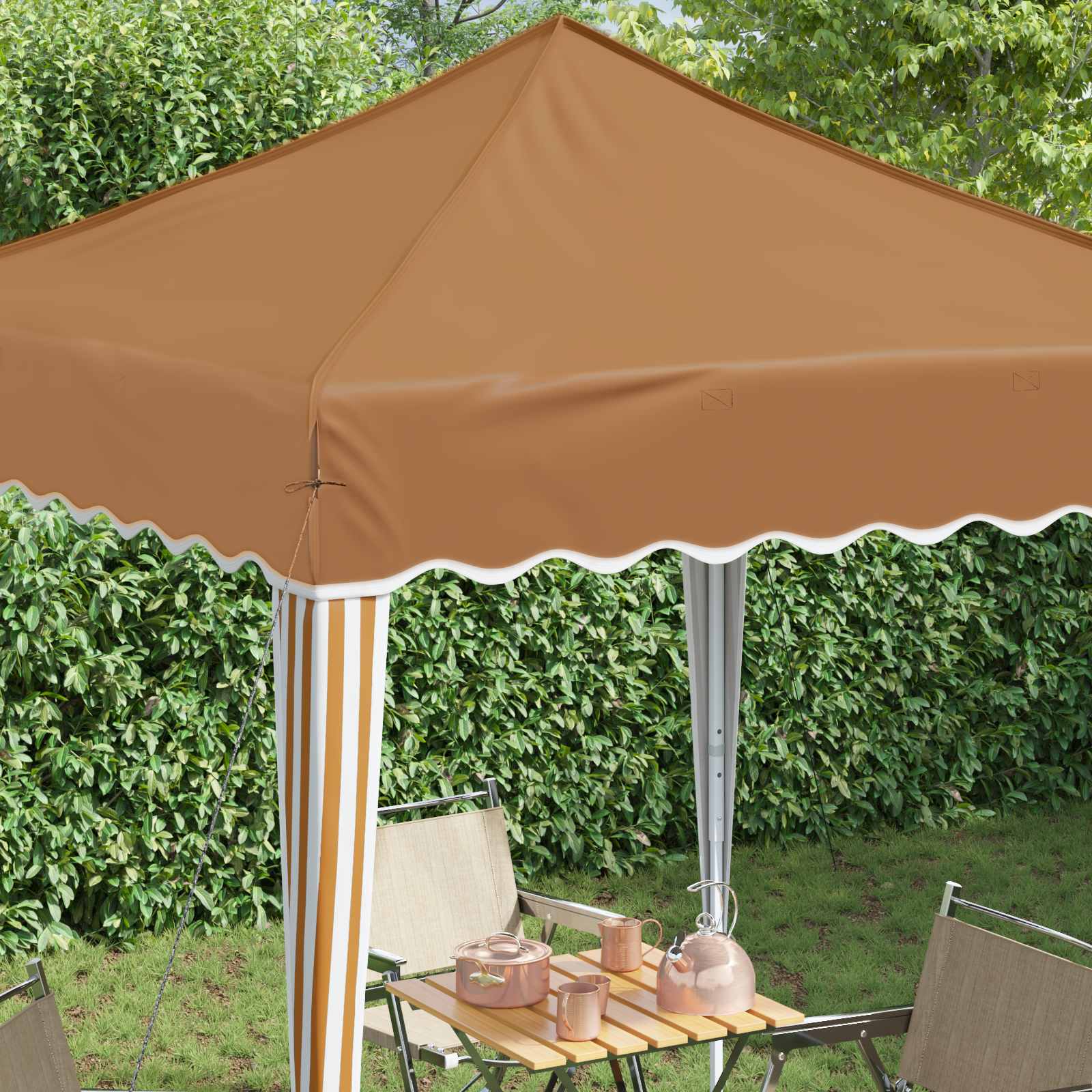Pop-up Partyzelt 195 x 195 x 245 cm Creme Oxford-Stoff
