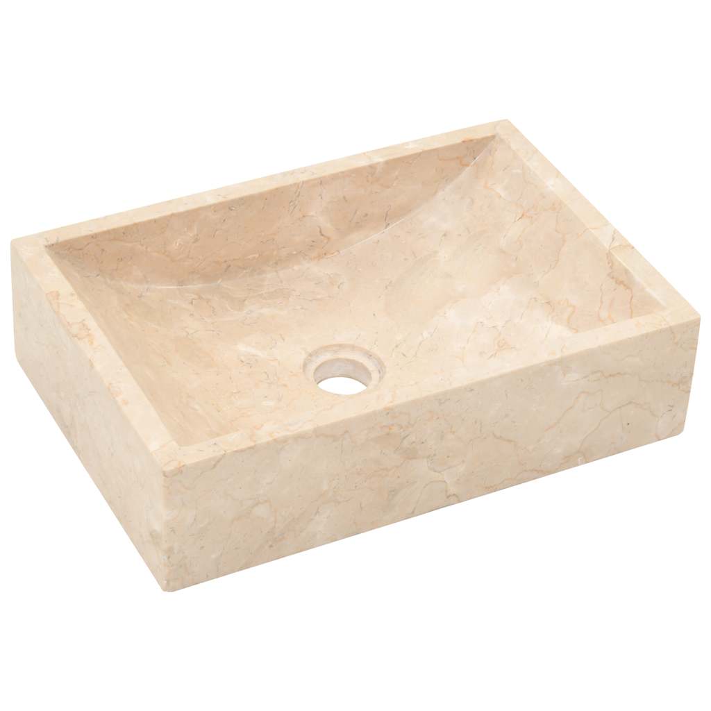 Waschbecken 45x30x12 cm Marmor Hochglanz-Schwarz