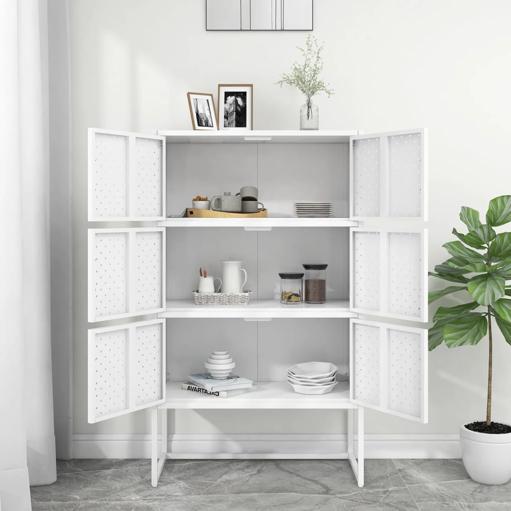 Highboard Schwarz 80x35x135 cm Stahl