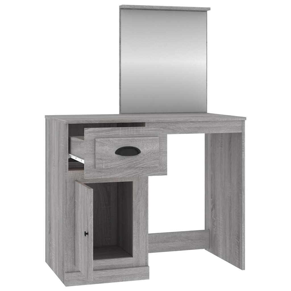 Schminktisch mit Spiegel Weiß 90x50x132,5 cm Holzwerkstoff