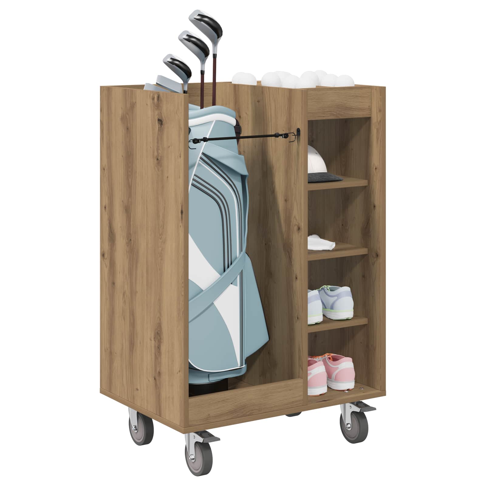 Golf Schrank Mit Rad Uni Weiß 65 x 45 x 98 cm