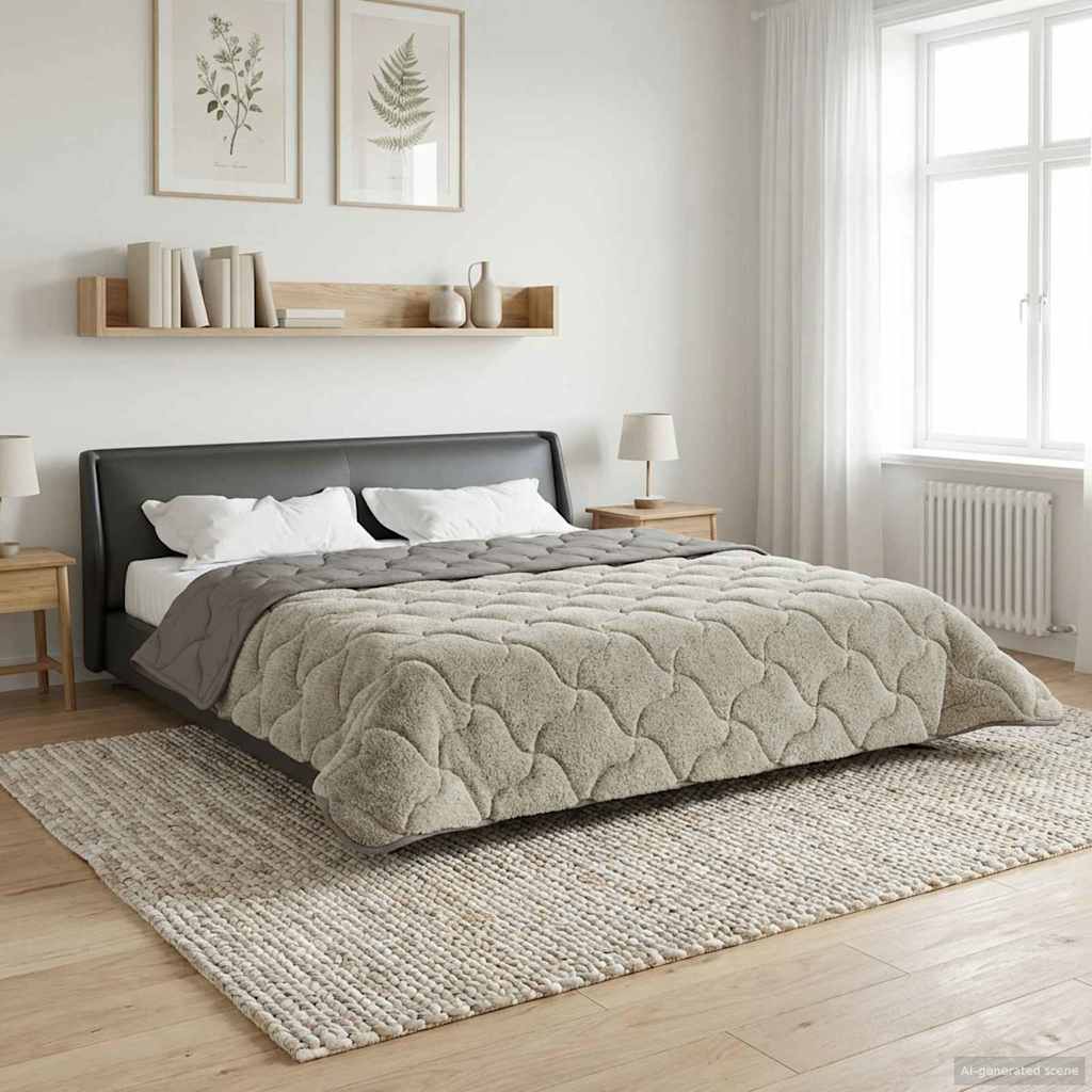Ganzjahresbettdecke Gepolstert Anthrazit 135 x 200 cm