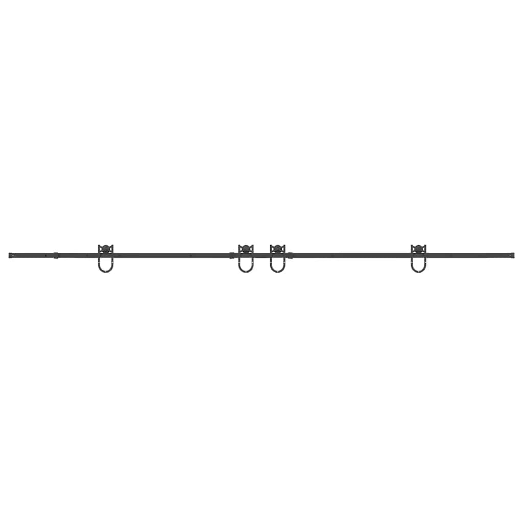 Schiebetürbeschlag-Set 366 cm Stahl Schwarz