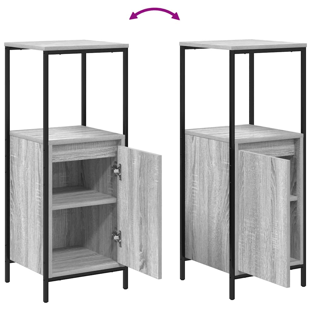 Badezimmermöbel-Set 3 pcs Schwarz Eichen-Optik Holzwerkstoff
