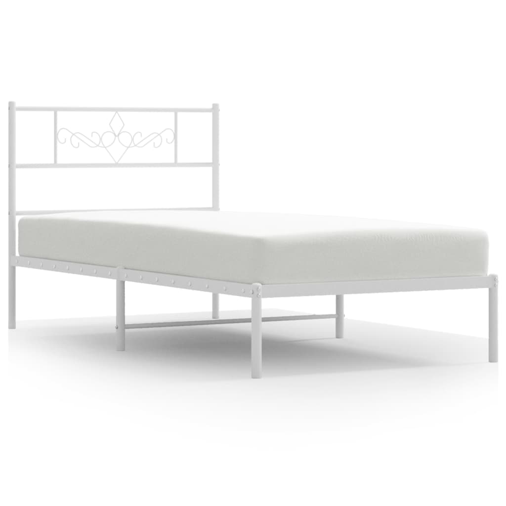 Bettgestell mit Kopfteil Metall Schwarz 100x190 cm
