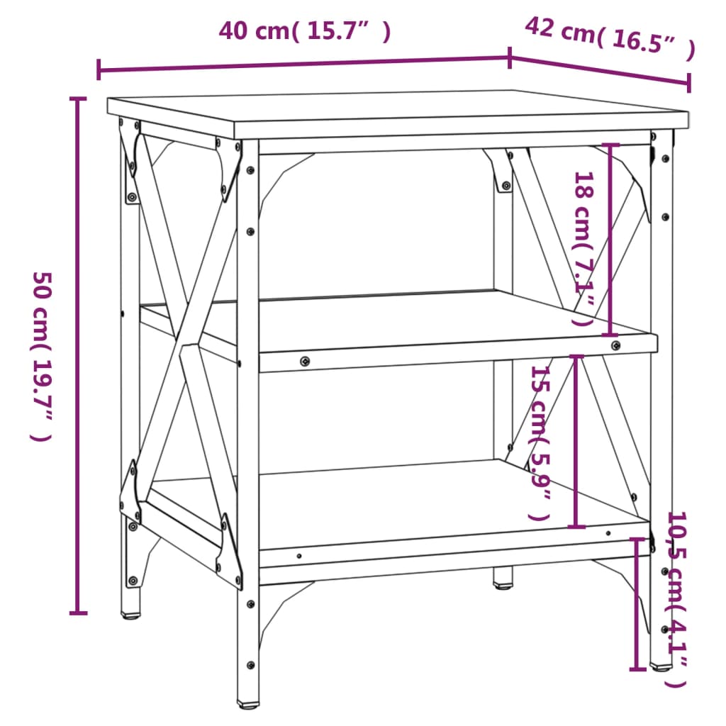 Beistelltisch Schwarz 40x42x50 cm Holzwerkstoff