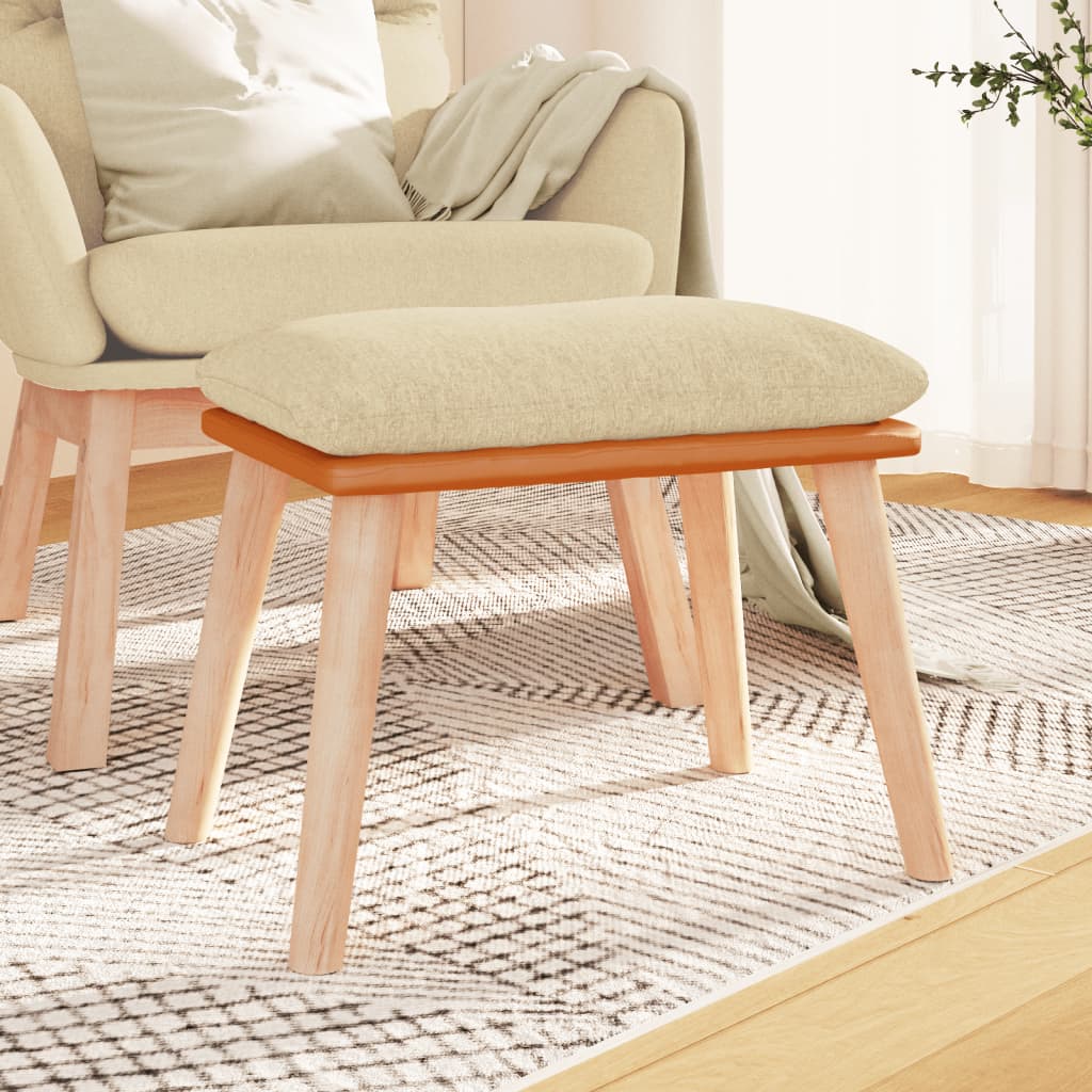 Fußhocker Hellgrau 45x29,5x35 cm Stoff und Kunstleder